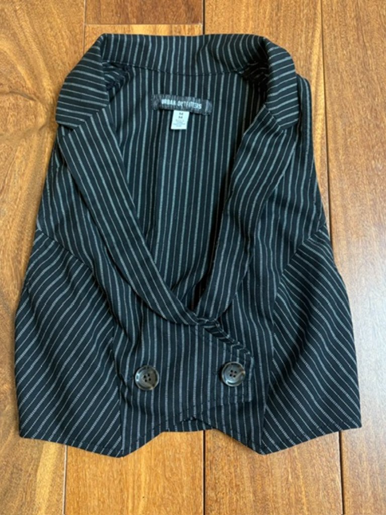 Urban Outfitters Black & White Double Pinstripe Crop Vest
